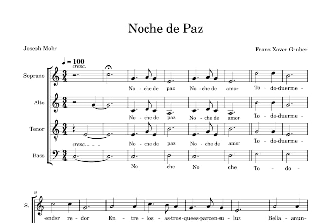 create a professional satb vocal or choir arrangement